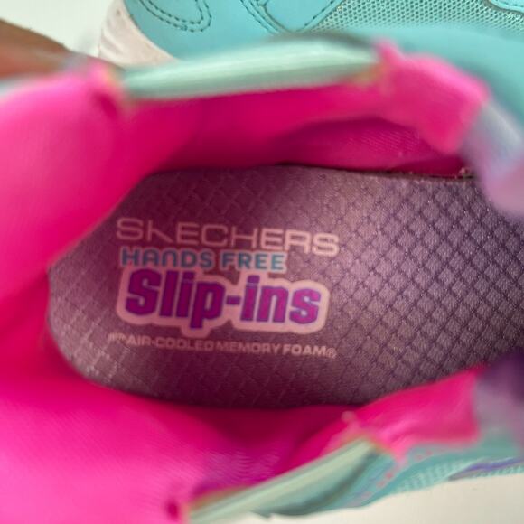 Skechers Slip-ins Bounder Blue Pink Kids Sneakers Comfort Shoes Youth Size 9 - Picture 8 of 10